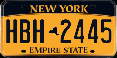 NY license plate HBH2445