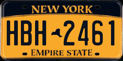NY license plate HBH2461