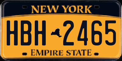 NY license plate HBH2465