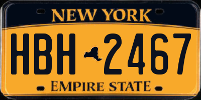 NY license plate HBH2467