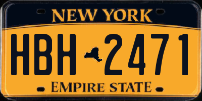 NY license plate HBH2471