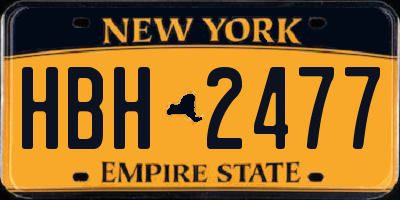 NY license plate HBH2477