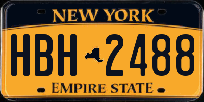 NY license plate HBH2488