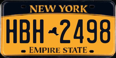 NY license plate HBH2498