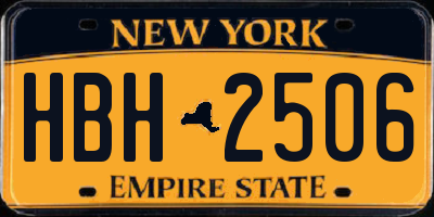 NY license plate HBH2506