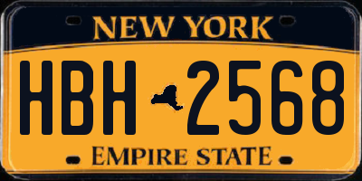 NY license plate HBH2568