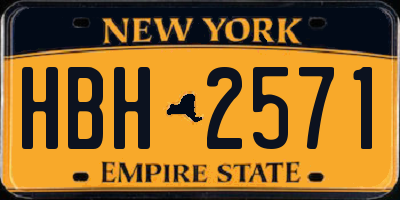 NY license plate HBH2571