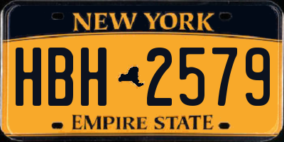NY license plate HBH2579