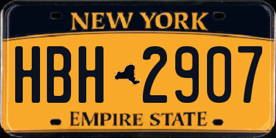 NY license plate HBH2907