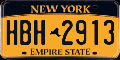 NY license plate HBH2913