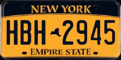 NY license plate HBH2945