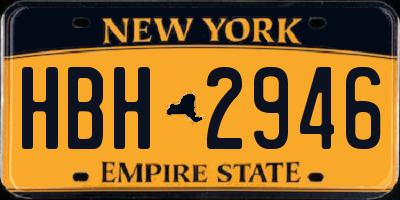 NY license plate HBH2946
