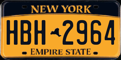 NY license plate HBH2964