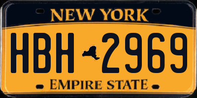 NY license plate HBH2969