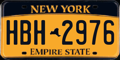 NY license plate HBH2976