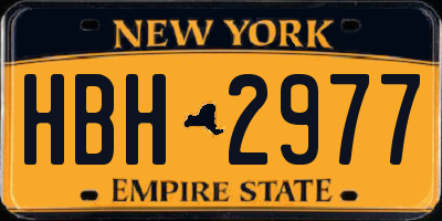 NY license plate HBH2977