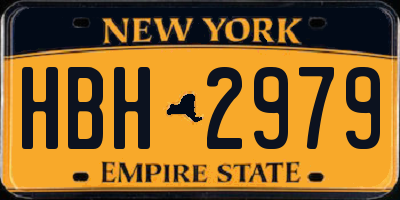 NY license plate HBH2979