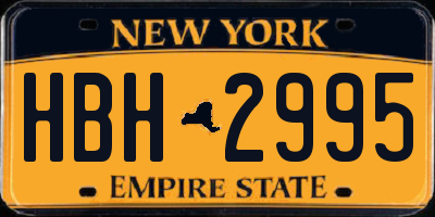 NY license plate HBH2995