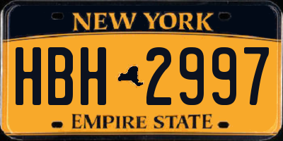 NY license plate HBH2997