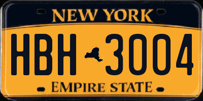 NY license plate HBH3004