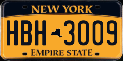 NY license plate HBH3009