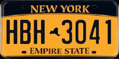 NY license plate HBH3041