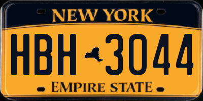 NY license plate HBH3044
