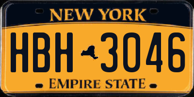 NY license plate HBH3046