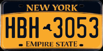 NY license plate HBH3053