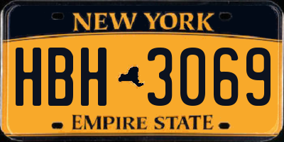 NY license plate HBH3069