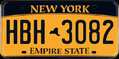 NY license plate HBH3082