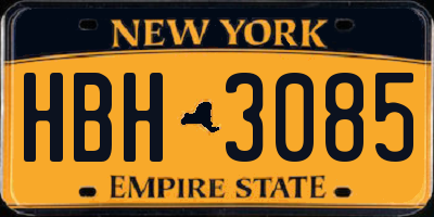 NY license plate HBH3085