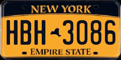 NY license plate HBH3086