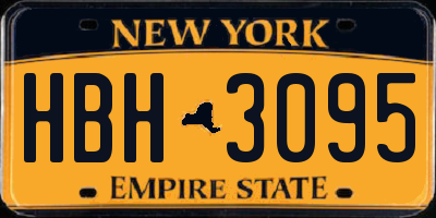NY license plate HBH3095