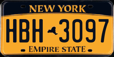 NY license plate HBH3097