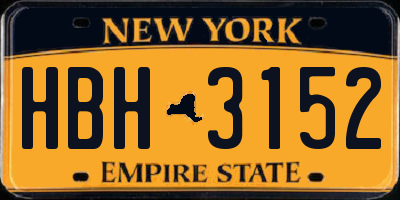 NY license plate HBH3152
