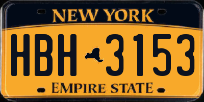 NY license plate HBH3153