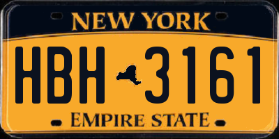 NY license plate HBH3161