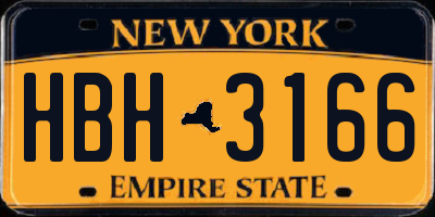 NY license plate HBH3166