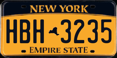 NY license plate HBH3235
