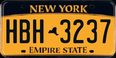 NY license plate HBH3237