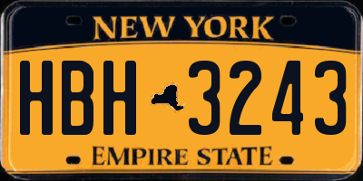 NY license plate HBH3243