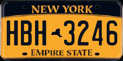NY license plate HBH3246