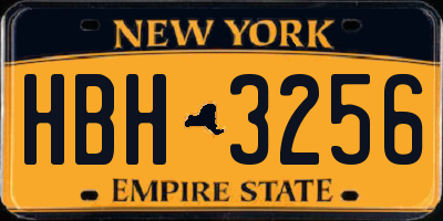 NY license plate HBH3256