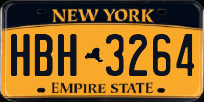 NY license plate HBH3264