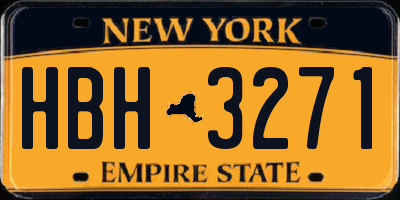 NY license plate HBH3271