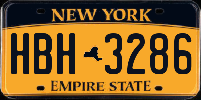 NY license plate HBH3286