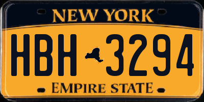 NY license plate HBH3294