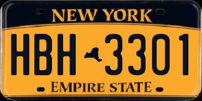 NY license plate HBH3301