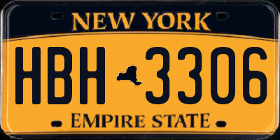 NY license plate HBH3306